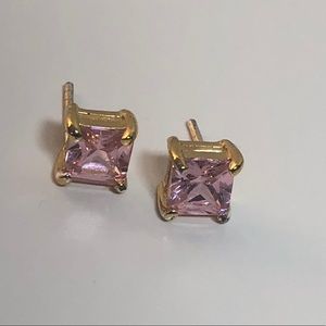 Macy’s Brand Pink and Gold Cubic Zirconia Earring